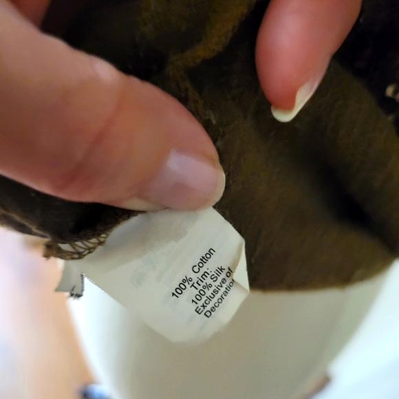 J.CREW Sequin Olive Drab Color  Women's Silk Top size Small - Picture 8 of 9